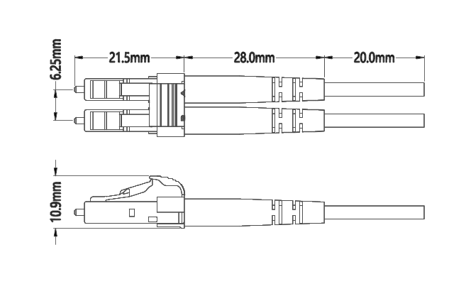 Гибкого провода мультимодный 50/125 3.0mm LSZH оптического волокна LC-LC Aqua двухшпиндельного