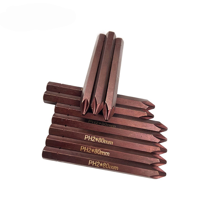 Mid-Reach 80mm S2 Steel PH2 Bit | Anti-Rust Bronze Coating for Window Framing