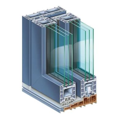 Perfis apertados do sistema UPVC da porta do ar alto de DIMEX E195 Inowa 2.8mm
