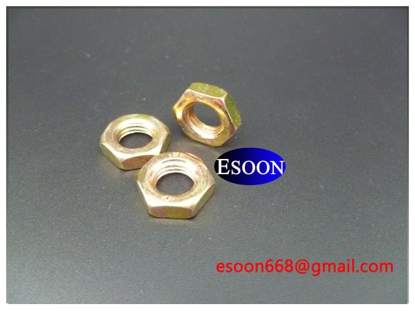 M12 DIN439 Hex thin nut YZP(Yellow Zinc Plated),Carbon steel Grade 8,DIN936