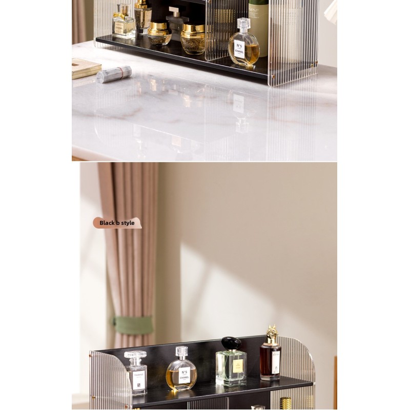 High-End Acrylic Standing Organize Display Rack Compartment Large Capacity Cosmetics Storage Table Shelf