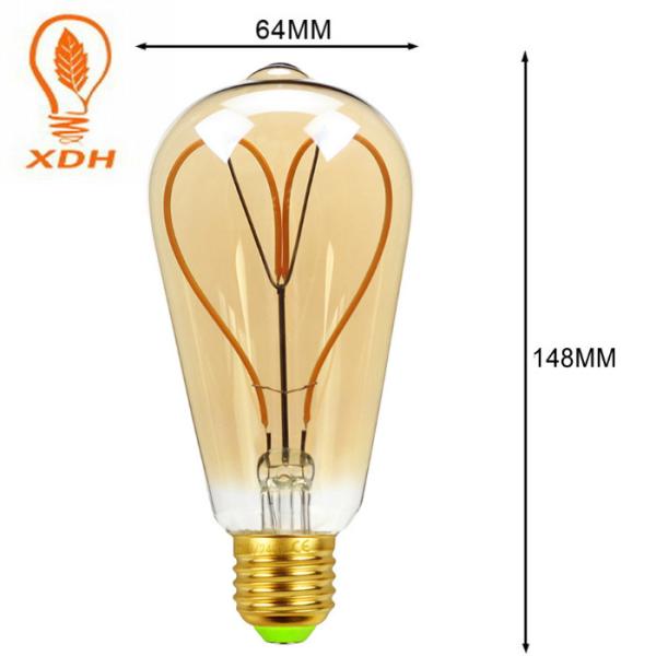 bulbo conduzido vintage 6W do filamento do diodo emissor de luz ST64 do bulbo 64*148mm do filamento de 220V 2400K