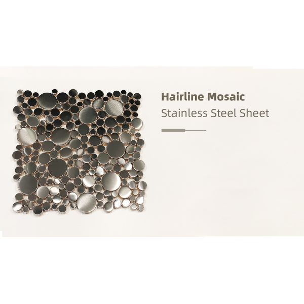 PVD Sliver цвет волосы Окончание Большое Малое Круглое Сплисинг Декоративные нержавеющие изделия Стальная отделка Металлическая мозаичная плитка