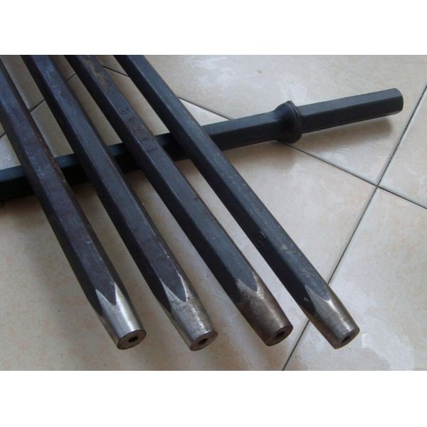 Mining Integral Rock Drilling Tools , Quarrying Plug Hole Drill Rod