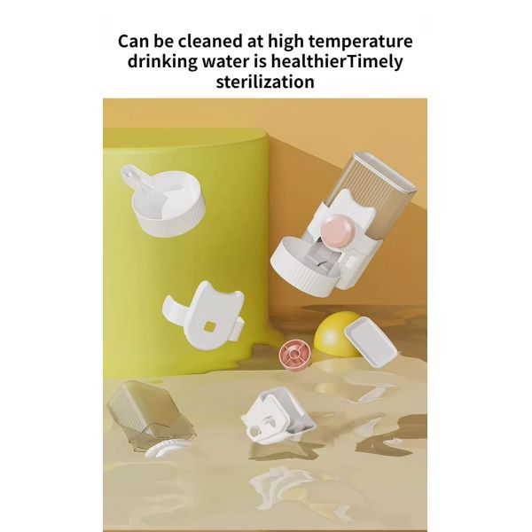 Cage Hanging Pet Feeder Plastic Hanging Water Dispenser Double Bowl For Cat And Dog