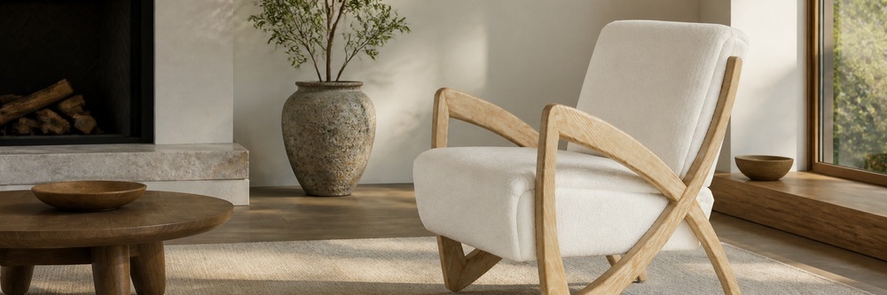 Scandinavian Solid Wood Upholstered Lounge Chair  CYC-005