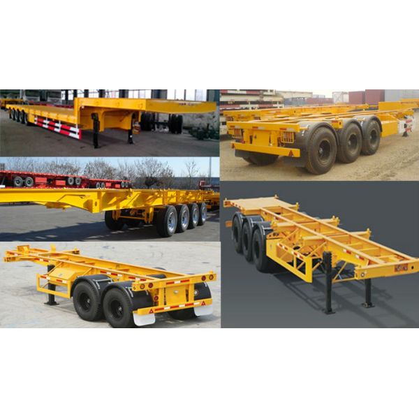 20 Feet And 40 Feet Flat Deck Semi Trailer Trucks With 12 Tires Cimc Sinotruk