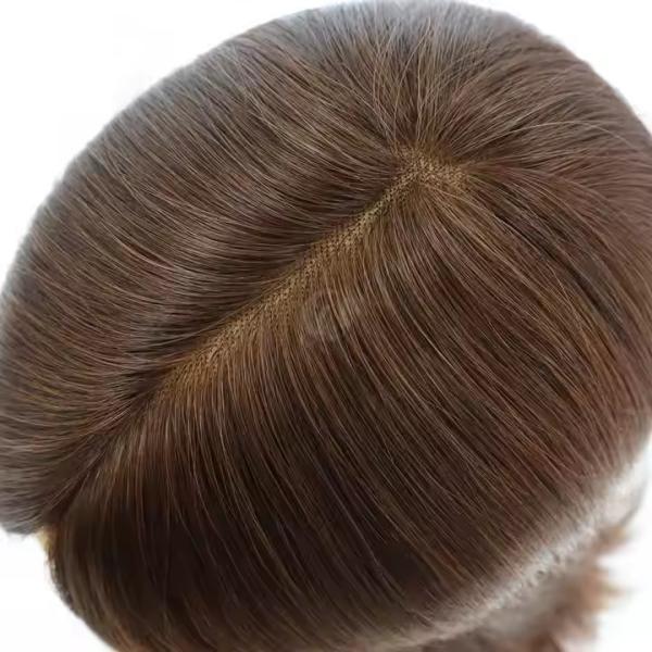 New Design Natural Color Human Hair Euro Lace Mono Medical Wig Lace Wig For Cancer And Alopecia Patients Silk Top FULL HEAD Wig