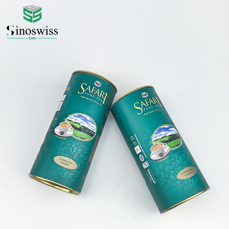 Matte Cardboard Cylinder Box Aluminum Foil Kraft Paper Cans for Coffee Packaging