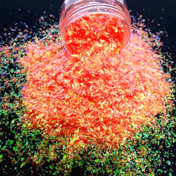 Excellent Nail Art Effect Glitter Flakes Orange Glitter Adds Shine to Your Crafts