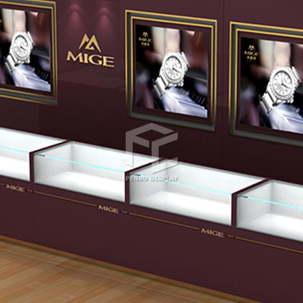 relógio de vidro grosso do MDF de 10mm para indicar contra lustroso de 120*62cm chapeado