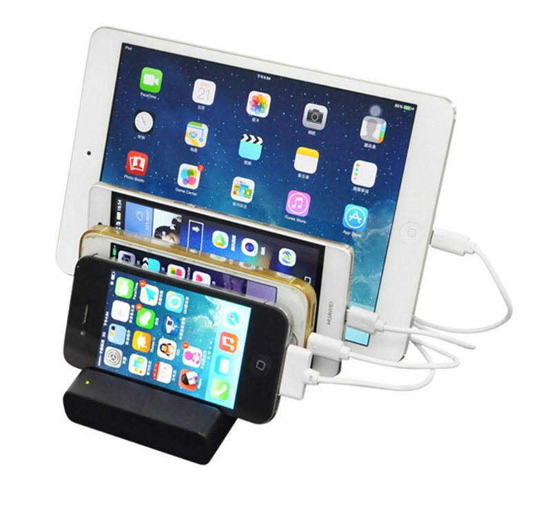 60W 4 Port Desktop Rapid USB Wall Charger / Tablet Charging Station For School