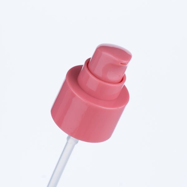 24/415 Cherry Pink Foundation Pump Head Cream Pump Green Bottle for Personal Care and Cosmetics