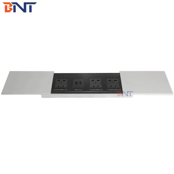 Manual Sliding Design Desktop Power Outlet For Conference Room Table AV Solution