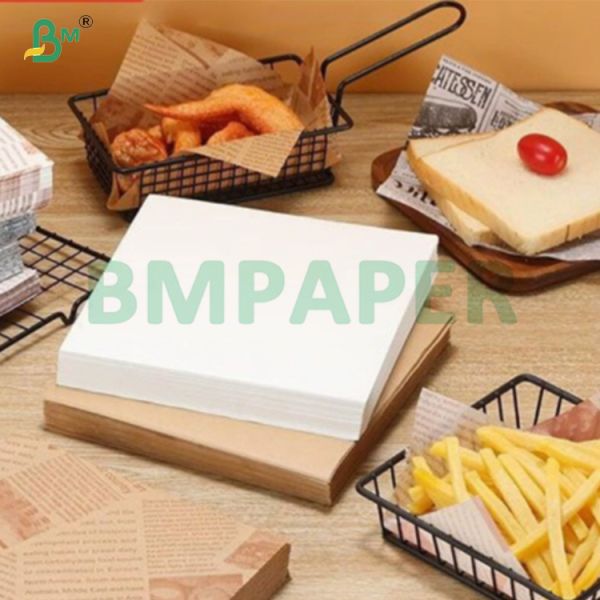 30gsm 35gsm Brown Grease Resistant Paper Rolls For Fast Food Packaging

