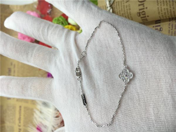18k ouro branco Alhambra Bracelet doce, braceletes de corrente do ouro para senhoras