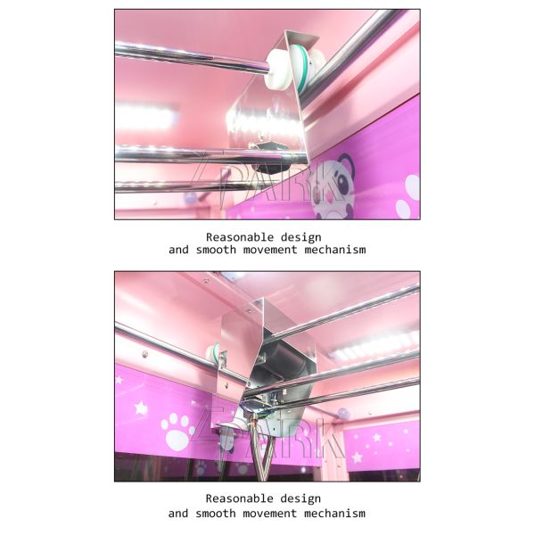 Attractive Bear Design Full transparent glass material toy scratch lift vending machine coin operated