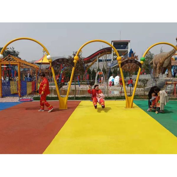 Outdoor Playground Preschool Play Equipment Rope Baby Round Swing Seat