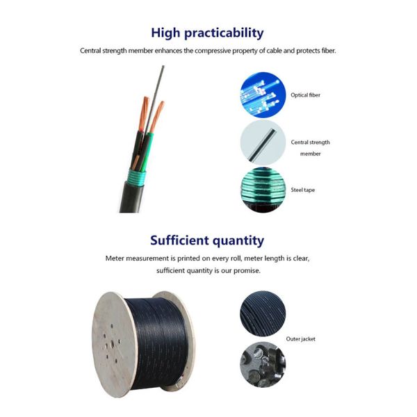 GYTA GYFTA 6 Core 24 Core Outdoor Fiber Optic Cable 1km With PE Sheath