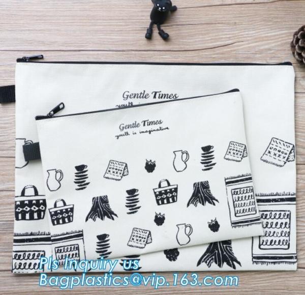 Solid Color Canvas Pencil Case Stationery Pencil Bag, Canvas stationery storage bag, retro canvas bags student stationer