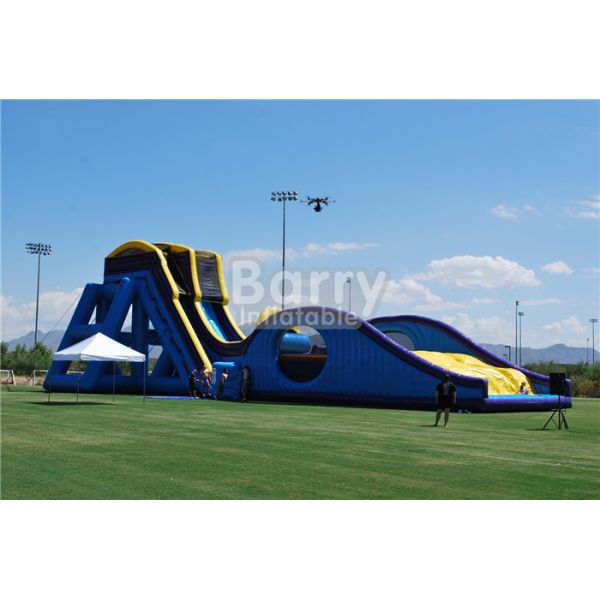 Голубые сухие и влажные скольжения, раздувное скольжение пинком падения с двойными майнами для парка атракционов