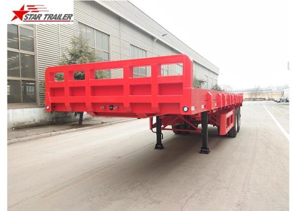 9.5 Meters 2 Axles Long Flatbed Trailer , Semi Truck Lightweight Flatbed Trailer