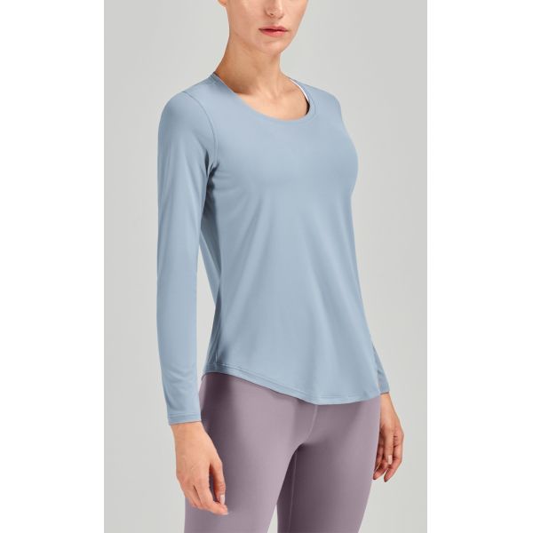 Round Collar Summer Horse Riding Tops For Female Equestrian Long Sleeve T Shirt