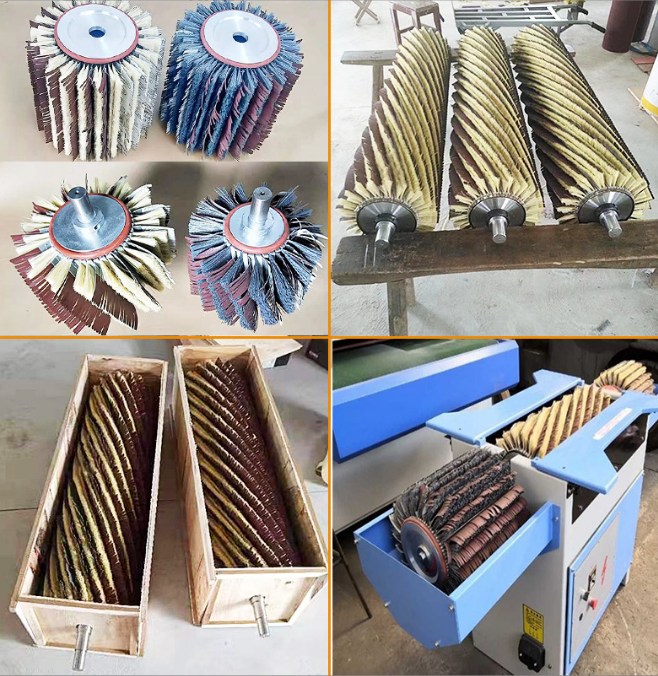 Woodworking Sanding Accessories Curved Groove Spiral Combination Sisal Brush Roller