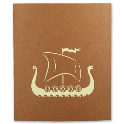 Handmade Boat 3D Pop Up Greeting Card Offset Printing 14.8×21cm Size