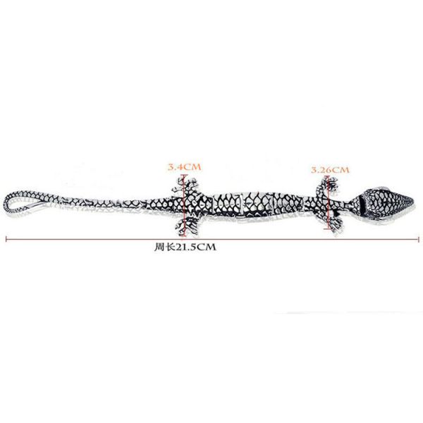 Men's Titanium Stainless Steel Bracelet Lizard Animal Style 8.5 Inches (JCE273)
