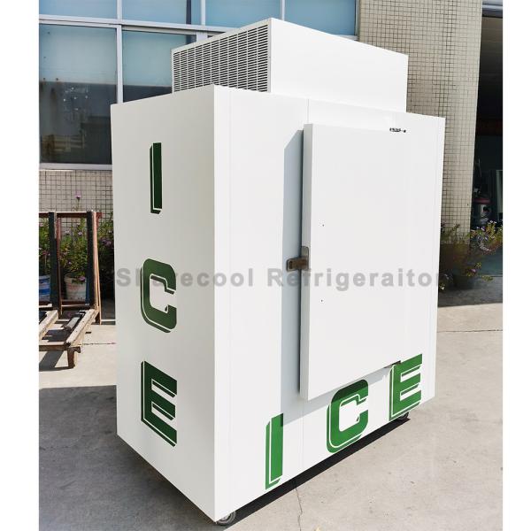 Single Solid Door CE Ice Bag Freezer Merchandisers Commercial Ice Storage Bin