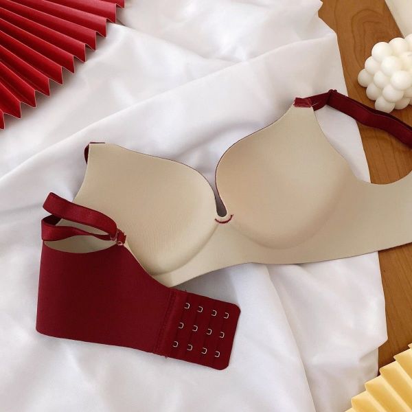 Seamless Small Breasts Bra for Women Gathered One-piece Wire-free Side Breasts Anti-sagging Lifting and Adjustable Bra