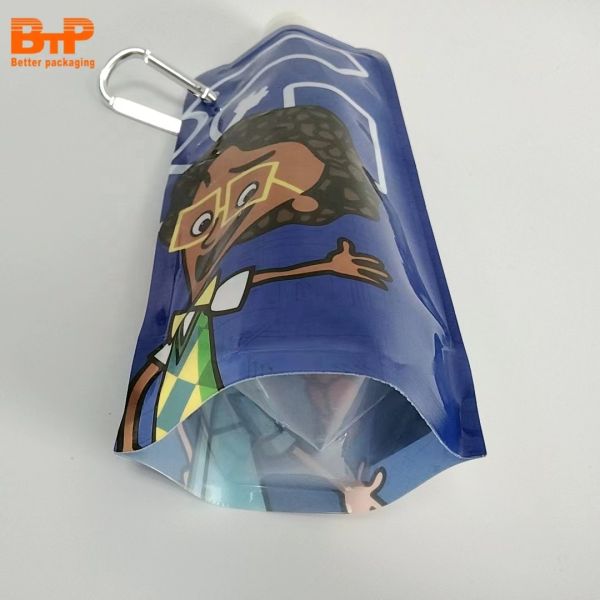 Customized Printed Stand Up Spout Pouch 500ml Juice Packaging Bag Folded the kettle. Mountaineering water bag