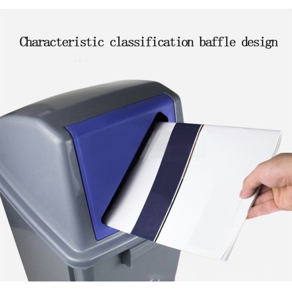 60 Litre Sort Shake Lid Outdoor Sanitation Plastic Trash Can Recycle Bin with Lid