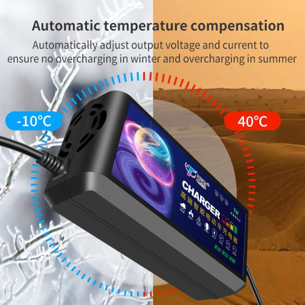 Electric Vehicle Scooter Lead Acid Battery Charger Eu Au Uk Jp 48v 60v 72v 12ah 20ah 32ah 6 Lamps Bicycle Tricycle E-bike