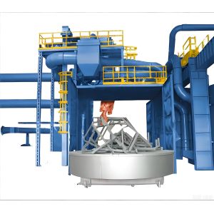 Big Rotary Table Shot Blasting Machine For Large Heavy Metal Parts Blasting