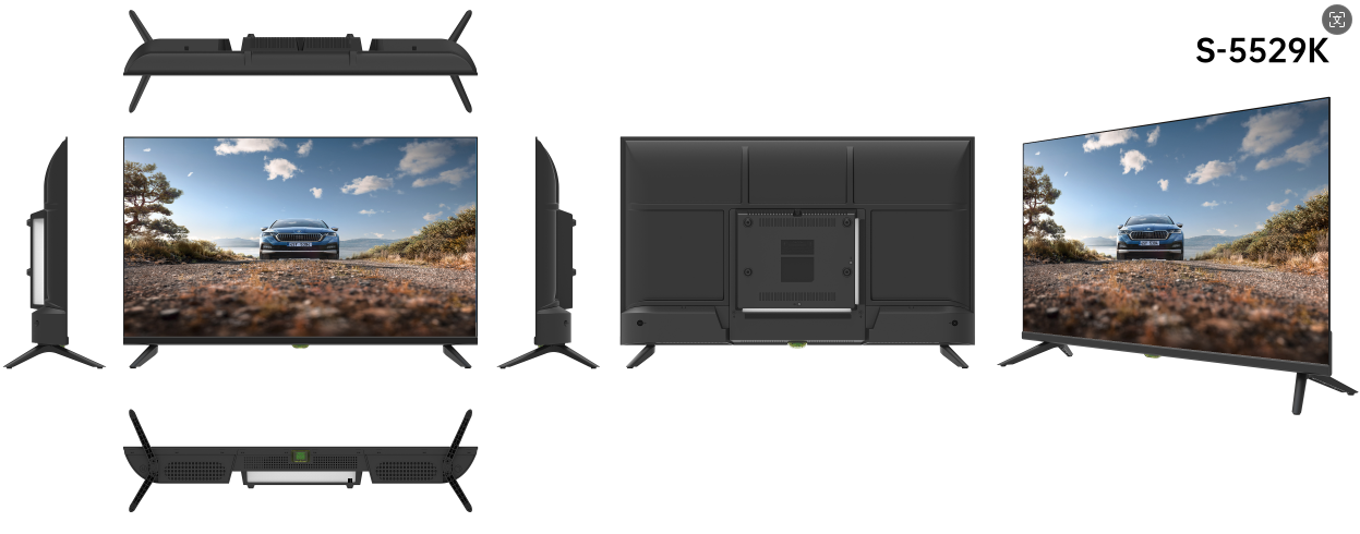 55 Inch Frameless Smart TV Ultrathin Thickness High Definition LED TV