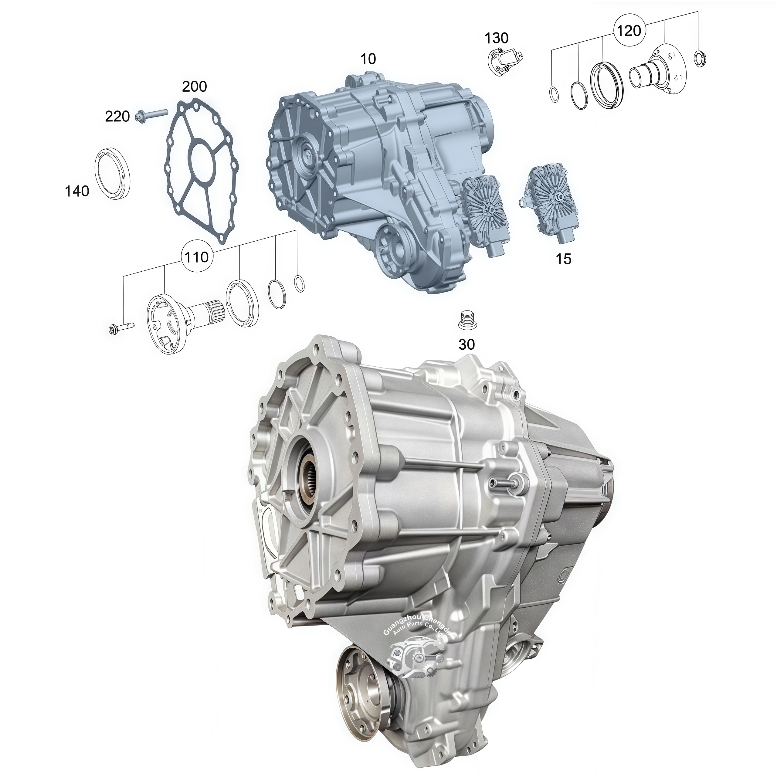Original OEM High-Quality Remanufactured G-Series Differential 463 G350/G500/G63 4WD Transfer Case for Mercedes G-Class Gearbox