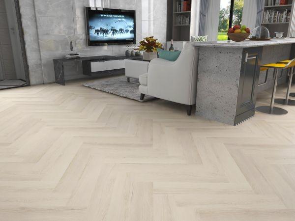 Herringbone No Shrink SPC Vinyl Flooring Scratch Wear Resistant 4.5mm
