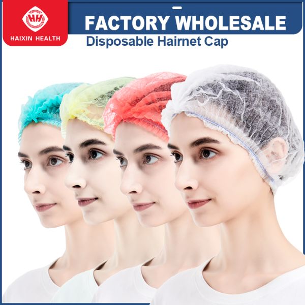 Direct Factory Sale of Eco-Friendly Disposable PP Nonwoven Material Medical Cap & Shoe Cover Wholesale Round Doctor Cap Mob Cap