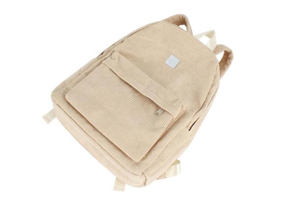 Customized 100% Cotton Backpack Pink Beige Corduroy Back Pack