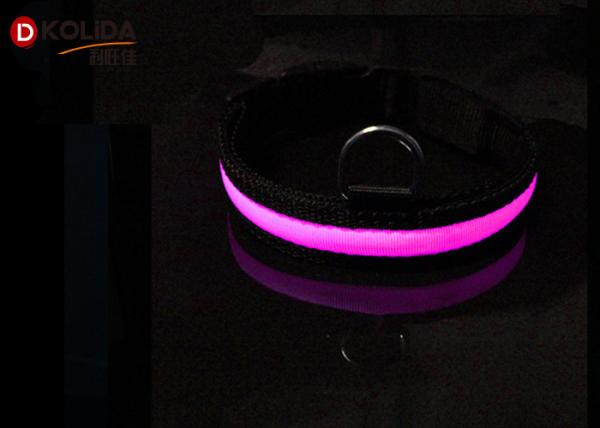 Adjustable Waterproof USB Rechargeable LED Dog Collar , Small / Medium Sized Dog Collar