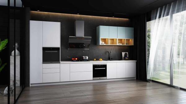 Armoires de cuisine résidentielles antibactériennes en acier inoxydable BA résistantes aux empreintes digitales