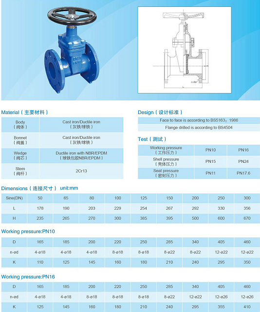 PN16 Non Rising Stem Cast Iron Valves BS5163 Ductile Iron Swing Check Valve