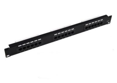 18 portos enegrecem o painel de remendo Cat6 de 1U UTP 110 IDC/COROA/tipos DUPLOS