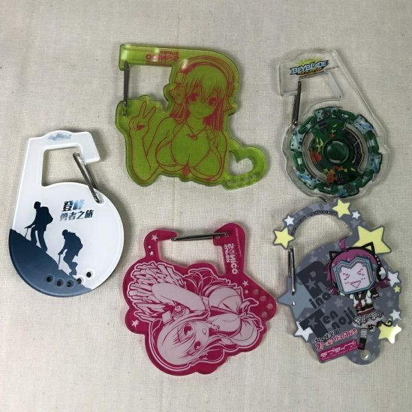Acrylic Material Custom Carabiner Keyring Anime Design With 3mm Thickness