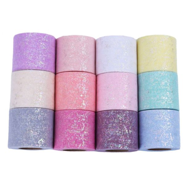 Горячая проштемпелеванная ткань 10gsm οργάντζα 100% полиэстер крена Тюль балетной пачки точек