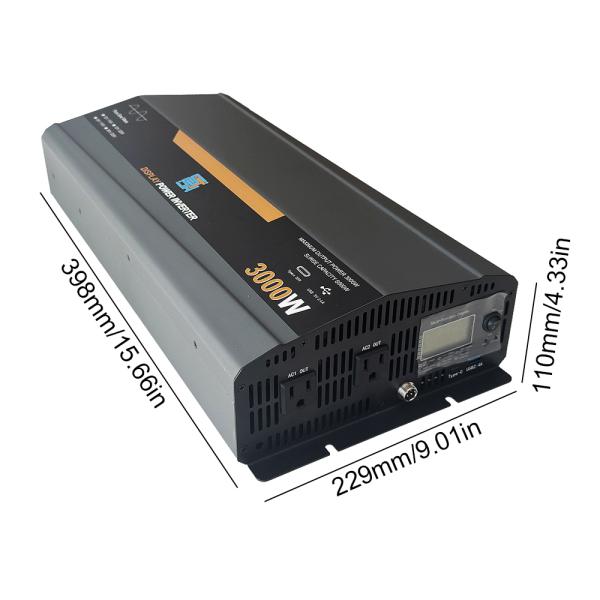 Inversor de potencia de onda senoidal pura de 3000W 12V/24V 110V/220V