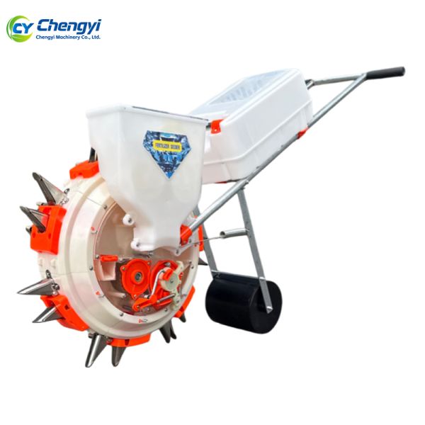 Manual Seeder Machine With Fertilizing Walking Row Drill Portable Combined Sowing Equipment
