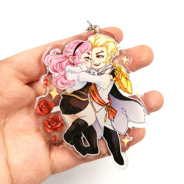 ROHS Certificate Acrylic Cute Cartoon Keychain No Deformation 20g-25g
